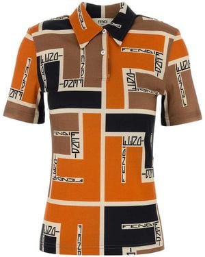 Fendi Camiseta Mujer - Naranja