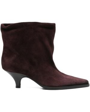 Elena Iachi 50Mm Suede Ankle Boots - Brown