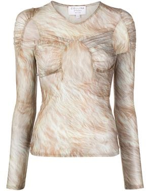 Collina Strada Arc Blonde メッシュトップ - ナチュラル