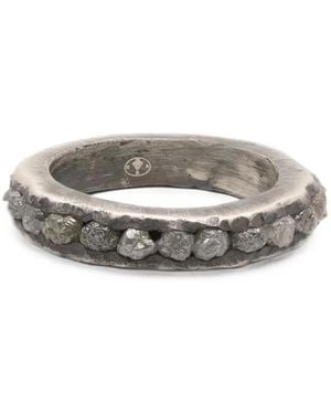 KUNDO Anello Zain Con Diamanti - Grigio