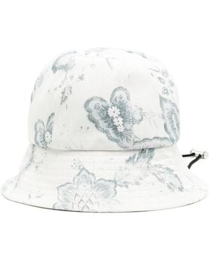 Erdem Floral-Print Bucket Hat - White