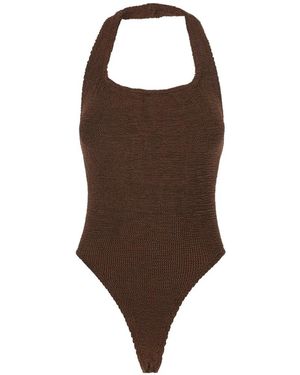 Hunza G Sandy Halterneck Swimsuit - Brown