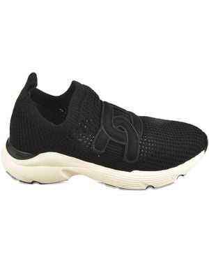 Tod's Gebreide Slip-On Schoenen Met Logodetail - Zwart