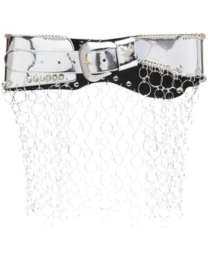 Inan Cable-Link Chain Leather Belt - White