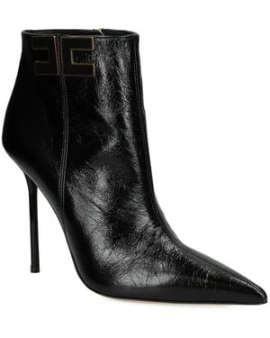 Elisabetta Franchi Logo-Plaque Heeled Boots - Black