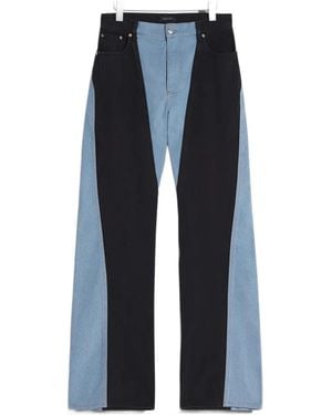 Mugler Organic Cotton Colorblock Straight Jeans - Black