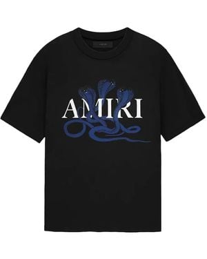 Amiri Glitte Snake Logo-Print T-Shirt - Black