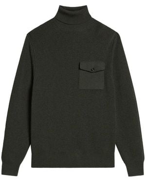 Woolrich Rollkragenpullover Mit Tasche - Schwarz