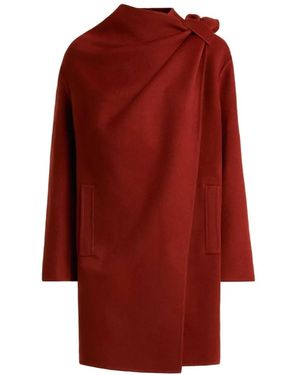 Kiton Asymmetrisch Drapierter Mantel - Rot