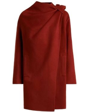 Kiton Asymmetrische Gedrapeerde Jas - Rood