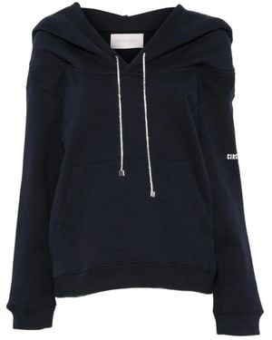 Circus Hotel Crystal-Embellished Logo-Print Hoodie - Blue