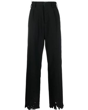Marni Distressed Straight-Leg Cut Trousers - Black