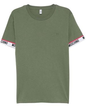 Moschino T-Shirt mit Logo-Streifen - Grün
