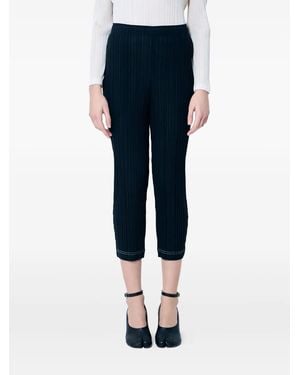 Pleats Please Issey Miyake Pantalon Plissé À Coupe Courte - Bleu