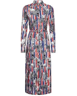 Thom Browne Silk Twill Hector Pleated Dress - White