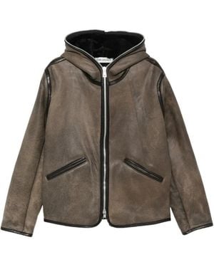 Our Legacy Veste Zippée En Peau Lainée - Brown