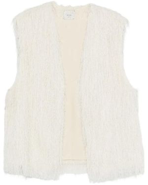 Alysi Fringed Gilet - White