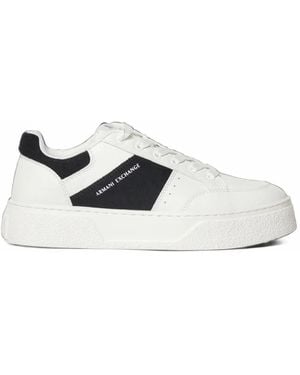 ARMANI EXCHANGE Paneled Platform Sneakers - White