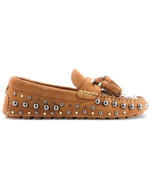 strategia shoes Mykonos Embellished Tassel Loafers - Brown