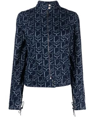 Ludovic de Saint Sernin Monogram-Print Denim Jacket - Blue