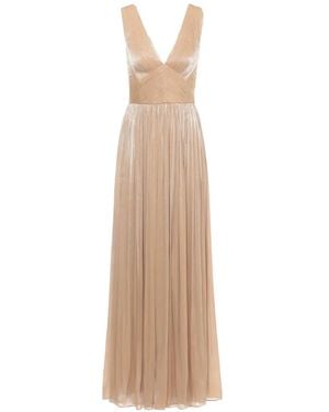 Costarellos Pleated V-Neck Gown - White