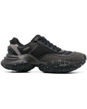 Camper Colour-Block Panelled Leather Trainers - Black