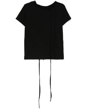 Yohji Yamamoto Tie-Detailed T-Shirt - Black