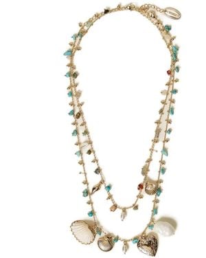 Twinset Set Of Necklaces With Stones And Charms - Metallic