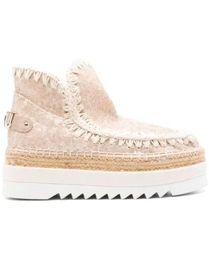 Mou Sequined Boots - Natural
