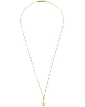Ami Paris Hammered Number-Pendant Necklace - White