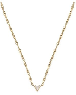 Azlee Shield Diamond Necklace - Metallic