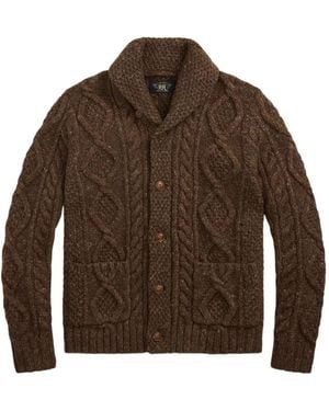 RRL Cardigan Con Collo A Scialle - Marrone