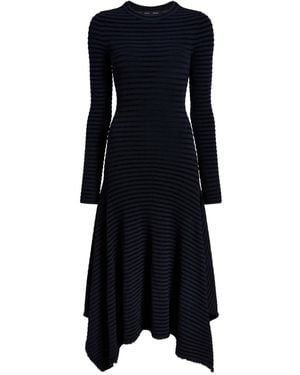 Proenza Schouler Didi Striped Asymmetric Midi Dress - Blue