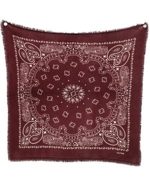 Kujten Hachiko Paisley-Pattern Scarf - Red