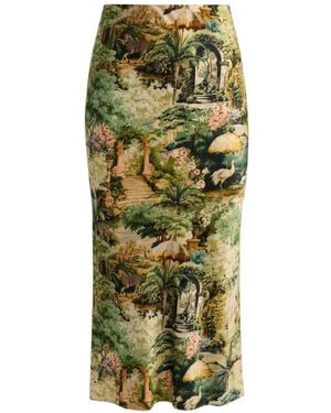 Alice + Olivia Maeve Midi Skirt - Green