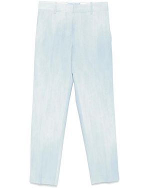 Ermanno Scervino Denim-Print Trousers - Blue