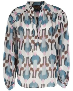 Bazar Deluxe Ikat Tie Blouse - Gray