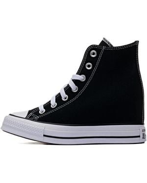 Converse Chuck Taylor All Star Wedge Platform Hi Trainers - Black