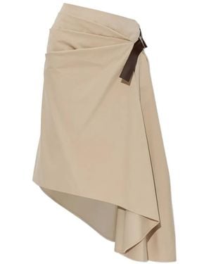 Loewe Jupe Asymétrique À Taille Ceinturée - Natural