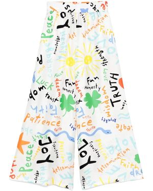 Rianna + Nina Printed Trousers - White
