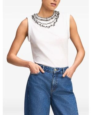 Cinq À Sept Bella Crystal-Embellished T-Shirt - White