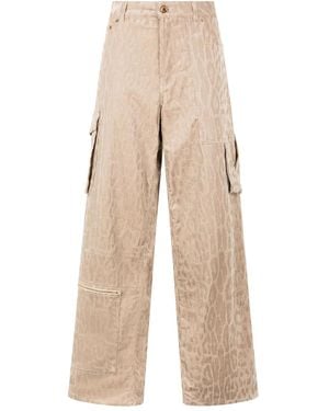 Roberto Cavalli Cargo Broek Met Jaguarprint - Naturel