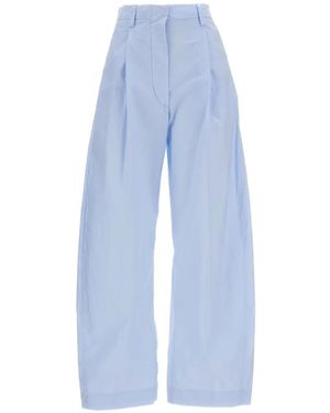 Thelatest Wide-Leg Pleated Pants - Blue