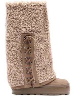 Casadei Botas con plataforma y cordones - Marrón