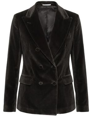 Tagliatore Double-Breasted Velvet Blazer - Black