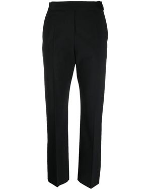 MSGM Logo-Waistband Tapered Trousers - Black