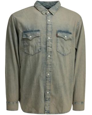 Levi's Acid-Wash Button-Down Denim Shirt - Green