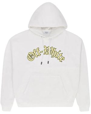 Off-White c/o Virgil Abloh Goth Logo Hoodie - White