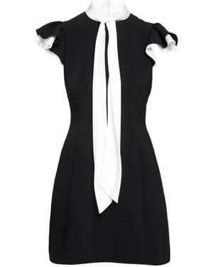Cinq À Sept Sarya Ruffled Tie-Neck Mini Dress - Black