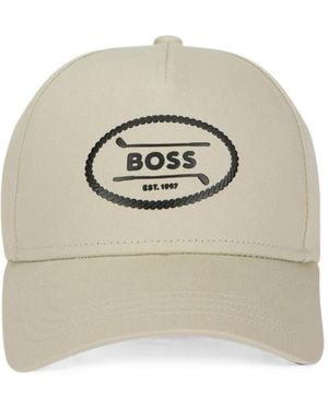 BOSS Logo-Patch Baseball Cap - Grey